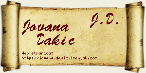 Jovana Dakić vizit kartica